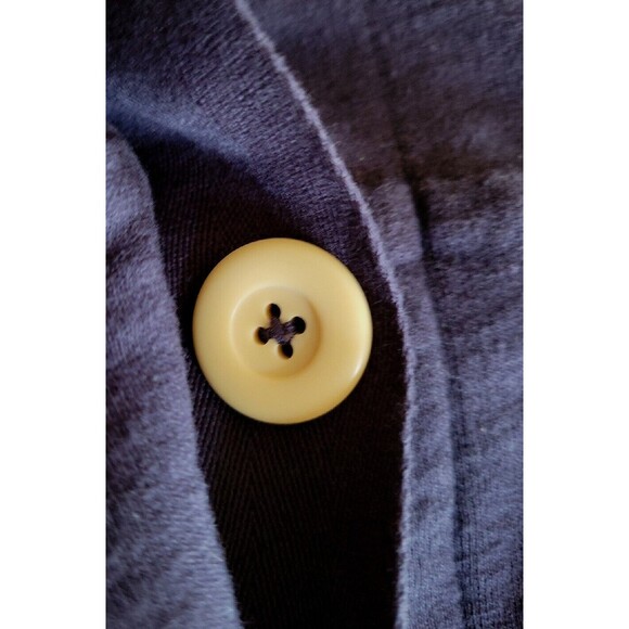 Lands' End Sweatshirt Jacket Navy L Button Front 14-16 Solid Casual Pockets - Picture 9 of 11